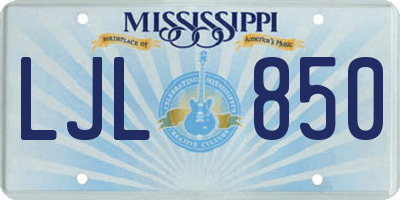 MS license plate LJL850
