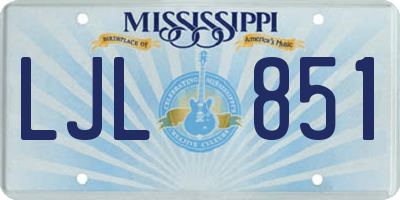 MS license plate LJL851