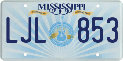 MS license plate LJL853