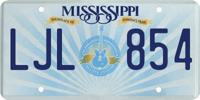 MS license plate LJL854