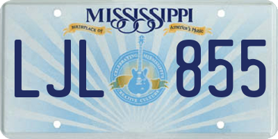 MS license plate LJL855
