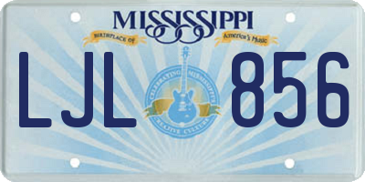 MS license plate LJL856