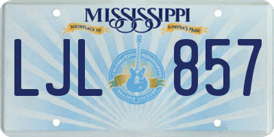 MS license plate LJL857