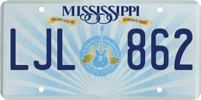MS license plate LJL862
