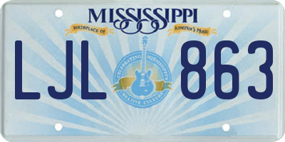 MS license plate LJL863