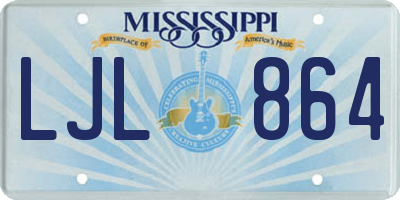MS license plate LJL864