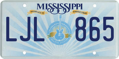 MS license plate LJL865