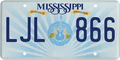 MS license plate LJL866