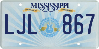 MS license plate LJL867