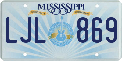 MS license plate LJL869