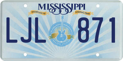 MS license plate LJL871