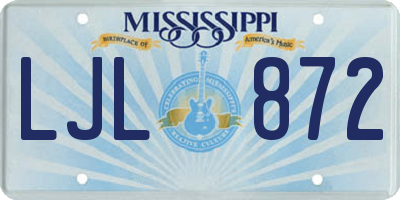 MS license plate LJL872