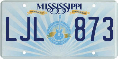 MS license plate LJL873