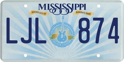 MS license plate LJL874