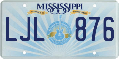 MS license plate LJL876