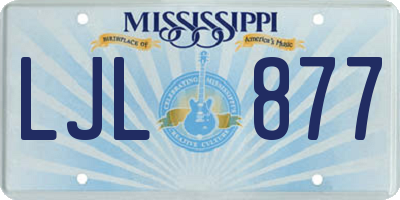 MS license plate LJL877