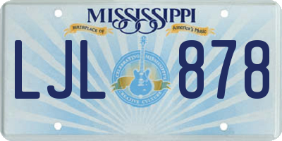 MS license plate LJL878