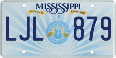 MS license plate LJL879