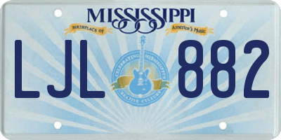 MS license plate LJL882