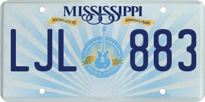 MS license plate LJL883