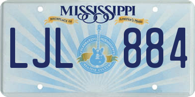 MS license plate LJL884