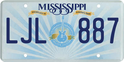 MS license plate LJL887
