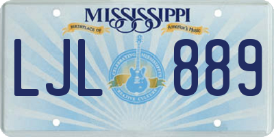 MS license plate LJL889