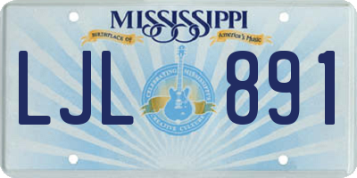 MS license plate LJL891