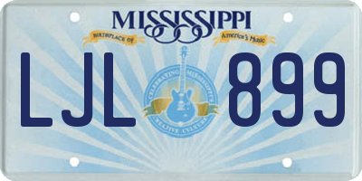 MS license plate LJL899
