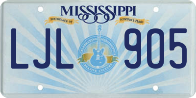 MS license plate LJL905