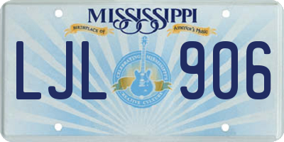 MS license plate LJL906