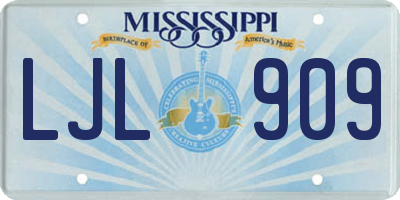MS license plate LJL909