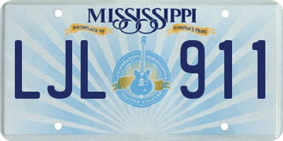 MS license plate LJL911