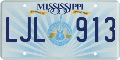 MS license plate LJL913