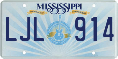 MS license plate LJL914