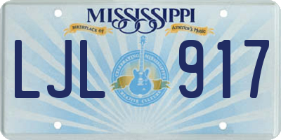 MS license plate LJL917