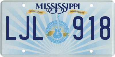 MS license plate LJL918