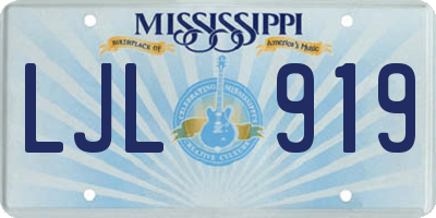 MS license plate LJL919