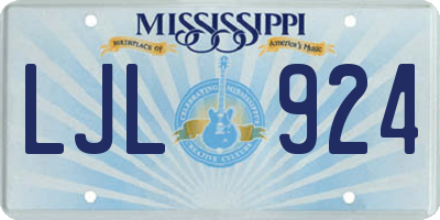 MS license plate LJL924