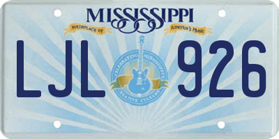 MS license plate LJL926