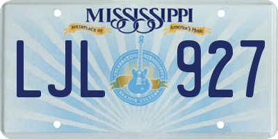 MS license plate LJL927
