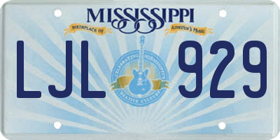 MS license plate LJL929