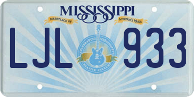 MS license plate LJL933
