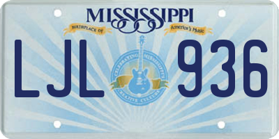MS license plate LJL936