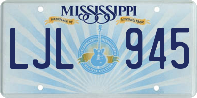 MS license plate LJL945
