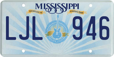 MS license plate LJL946