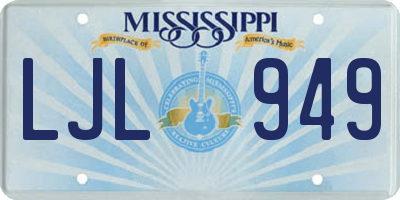 MS license plate LJL949
