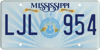 MS license plate LJL954