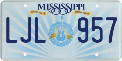 MS license plate LJL957