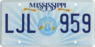 MS license plate LJL959
